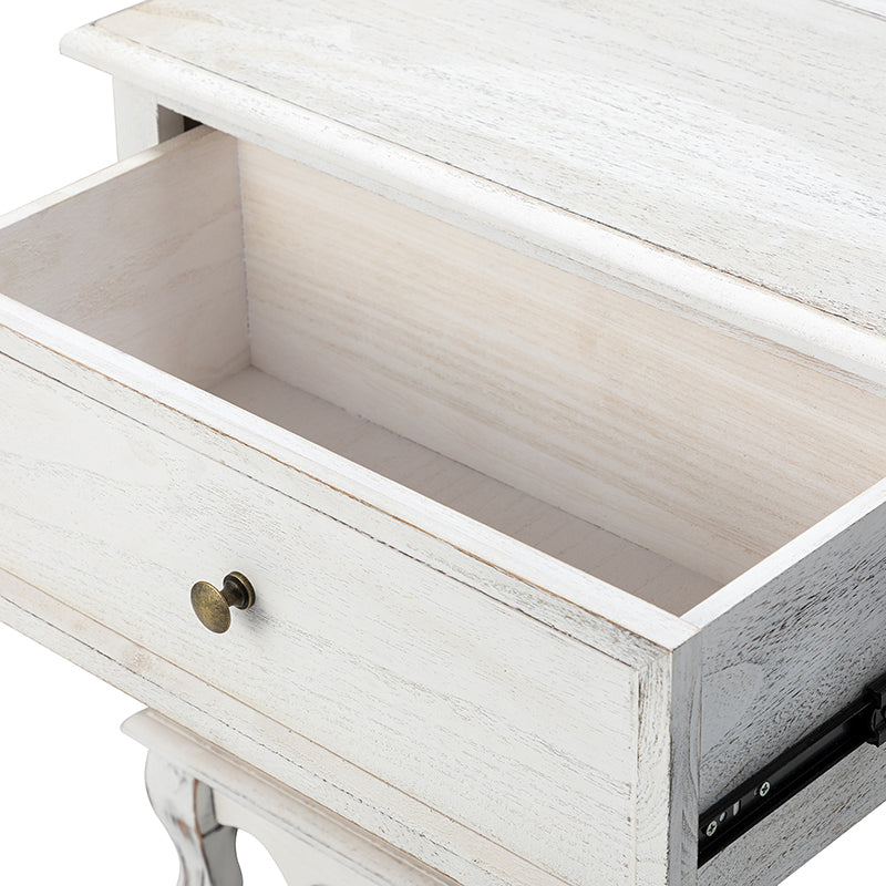Franse Landelijke Bijzettafel Met 2 Lades En Geïntegreerd Oplaadstation Voor Woonkamer | Restfield
