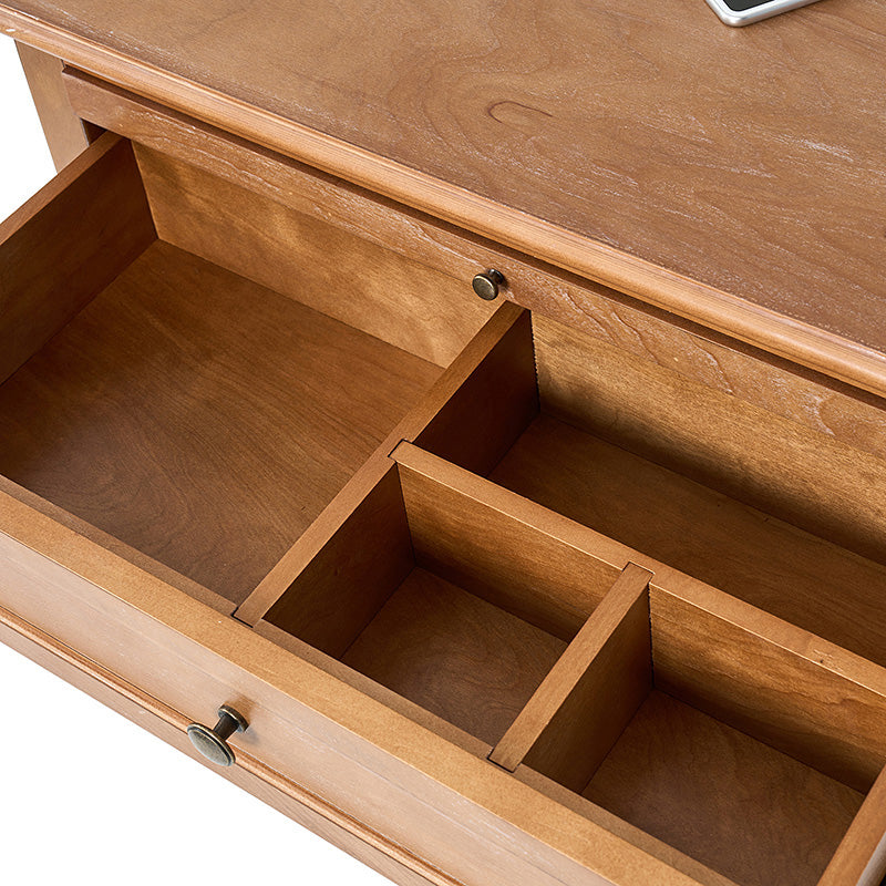 Landelijke Houten Bijzettafel Met 3 Lades En Geïntegreerd Oplaadstation Voor Woonkamer | Restfield