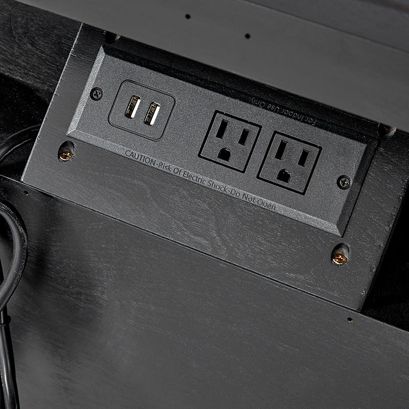 Landelijke Houten Bijzettafel Met 3 Lades En Geïntegreerd Oplaadstation Voor Woonkamer | Restfield