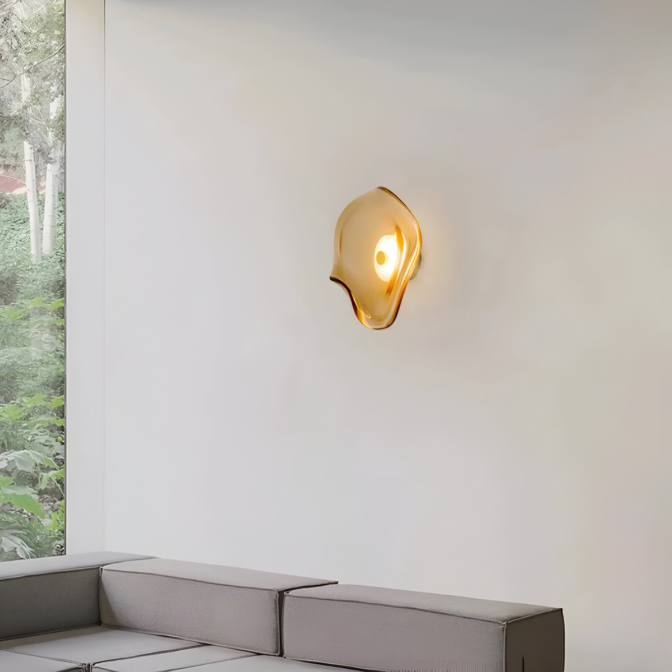 Wandlamp Gebogen Glas LED Sculpturaal Nordisch Goud Zwart 25cm Woonkamer Slaapkamer | Restfield