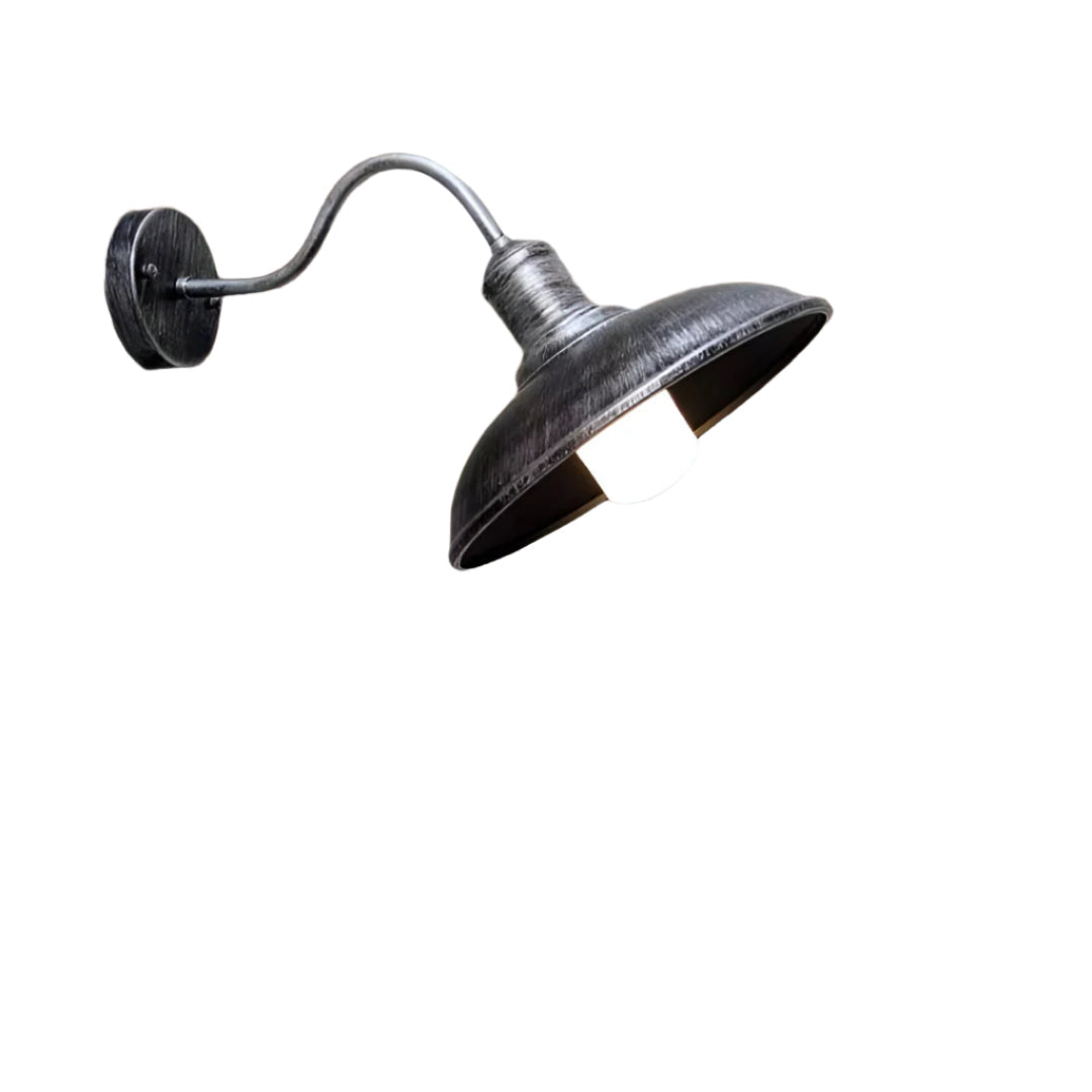Buitenlamp Wandlamp Industrieel Vintage IJzer Kom Zwart 37cm LED | Restfield