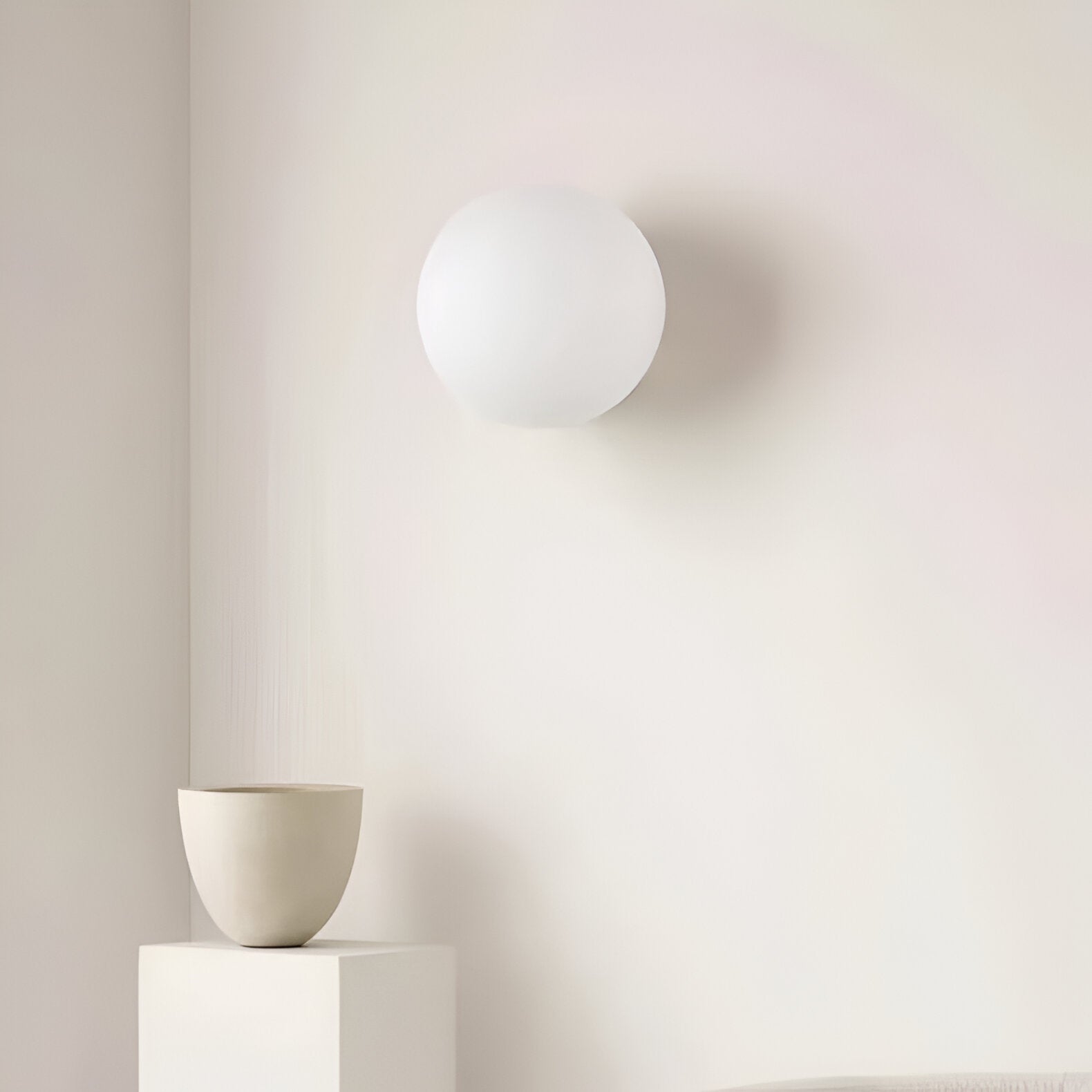 Wandlamp Rond Gesatineerd Glas Minimalistisch Japandi Ø12 Ø20 Slaapkamer Hal | Restfield