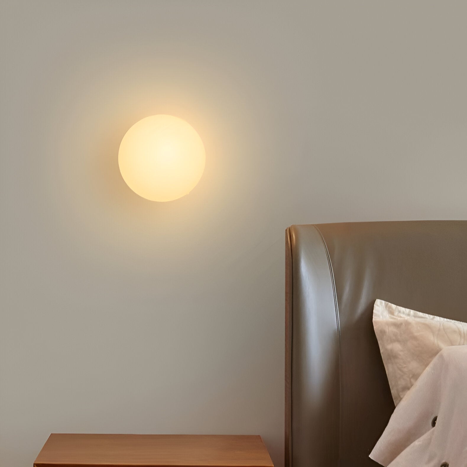 Wandlamp Rond Gesatineerd Glas Minimalistisch Japandi Ø12 Ø20 Slaapkamer Hal | Restfield