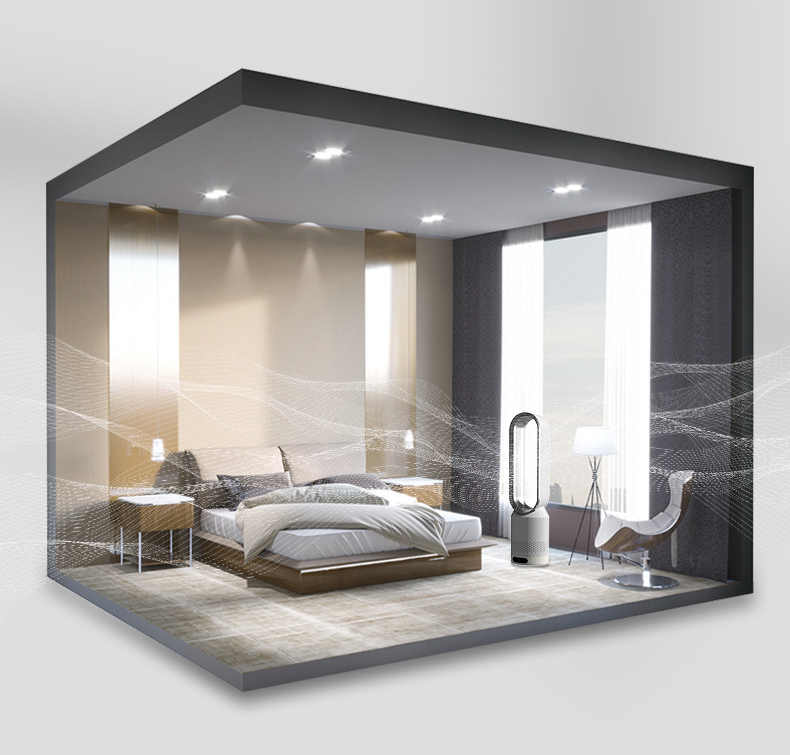 Bladeloze ventilator met luchtkoeler functie en stille luchtcirculatie voor slaapkamer en woonkamer | Restfield