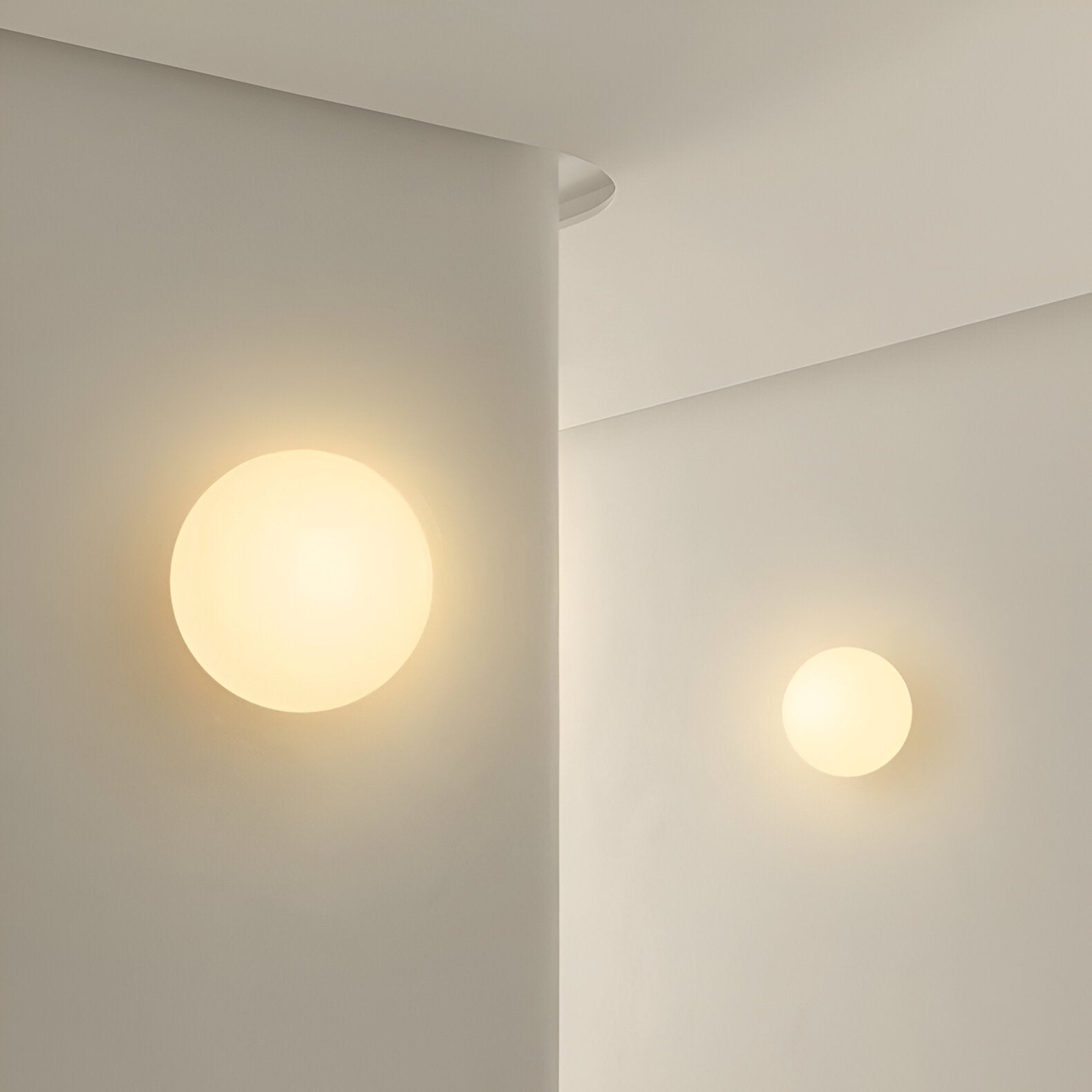 Wandlamp Rond Gesatineerd Glas Minimalistisch Japandi Ø12 Ø20 Slaapkamer Hal | Restfield
