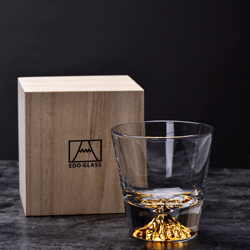 Verre à Whisky Edo Kiriko Fait Main Cristal Japonais Set Coffret Cadeau Bois Chamvin | Restfield