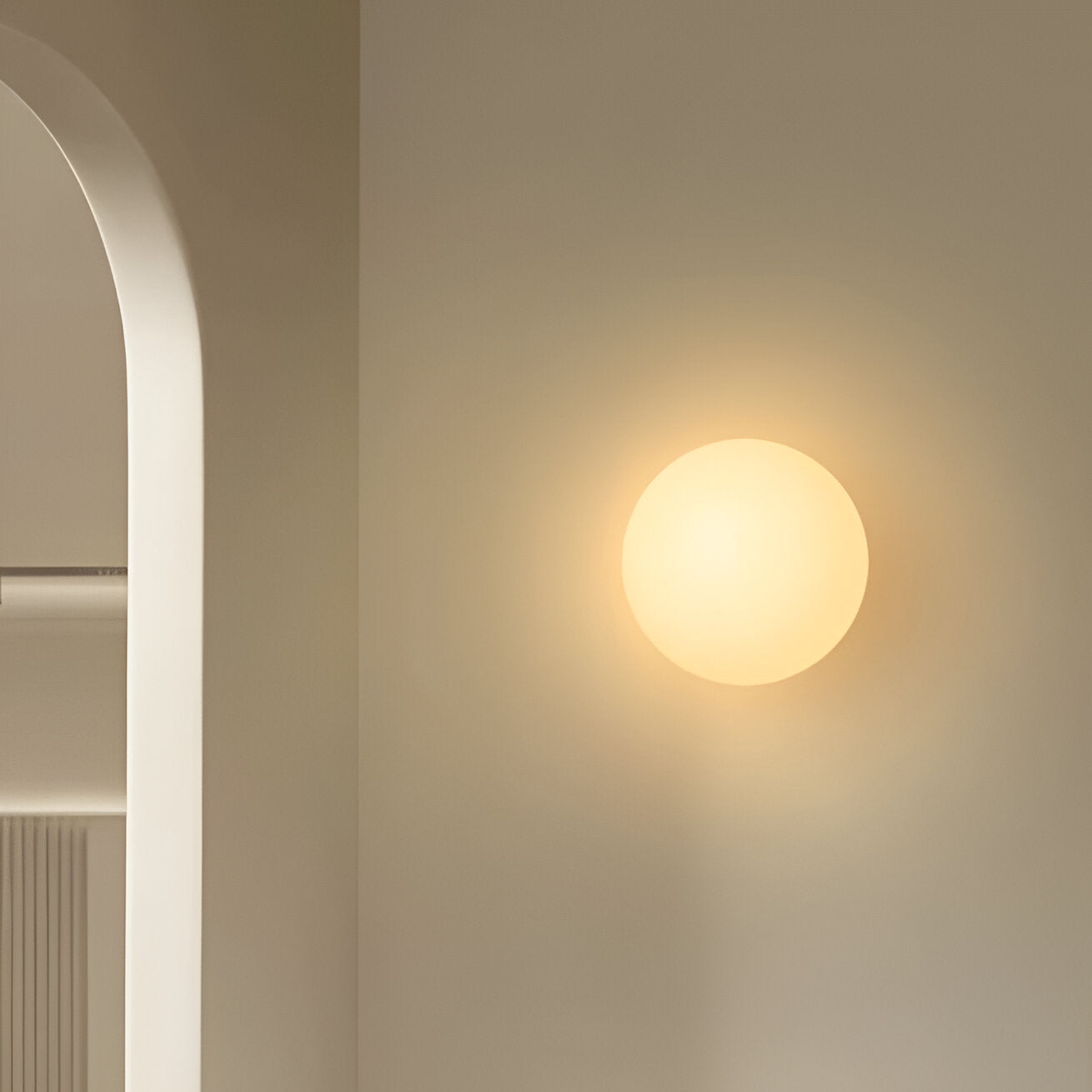 Wandlamp Rond Gesatineerd Glas Minimalistisch Japandi Ø12 Ø20 Slaapkamer Hal | Restfield