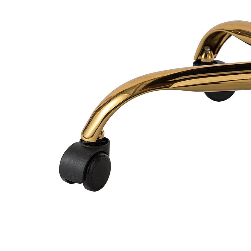 Luxe Ergonomische Bureaustoel Met Gouden Onderstel En Draaifunctie In Vegan Leer | Restfield