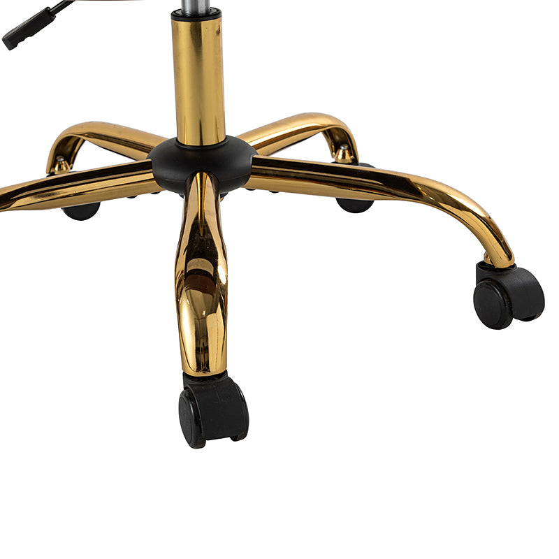 Luxe Ergonomische Bureaustoel Met Gouden Onderstel En Draaifunctie In Vegan Leer | Restfield