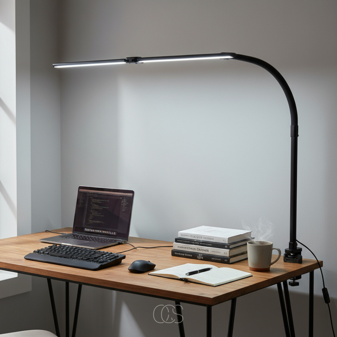 Lampe de bureau LED dimmable 3 couleurs de lumière Col de cygne Pince Confort visuel Bureau à domicile Moderne | Restfield