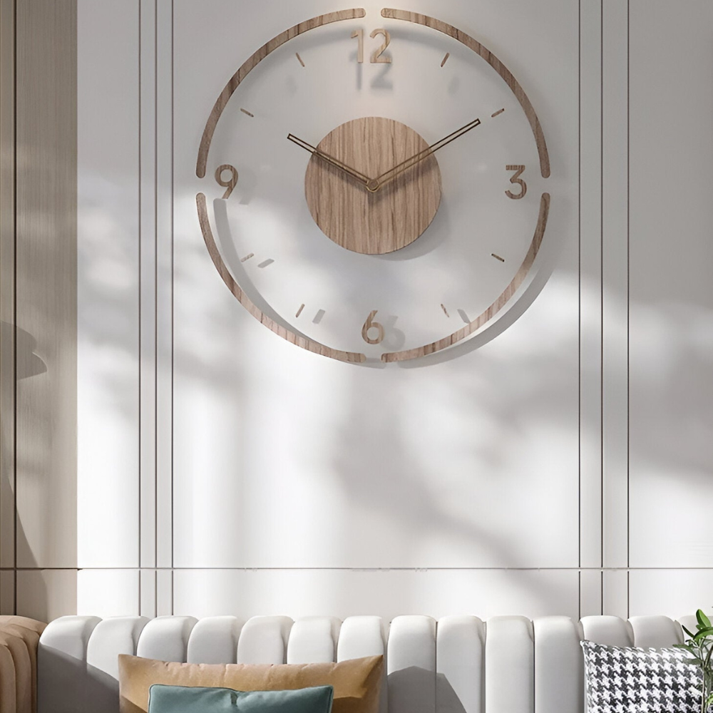 Restfield | Moderne Houten Wandklok met Stil Uurwerk