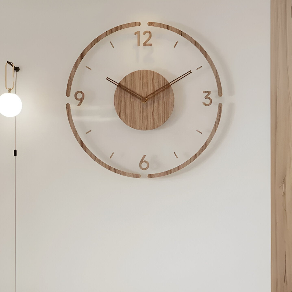Restfield | Moderne Houten Wandklok met Stil Uurwerk