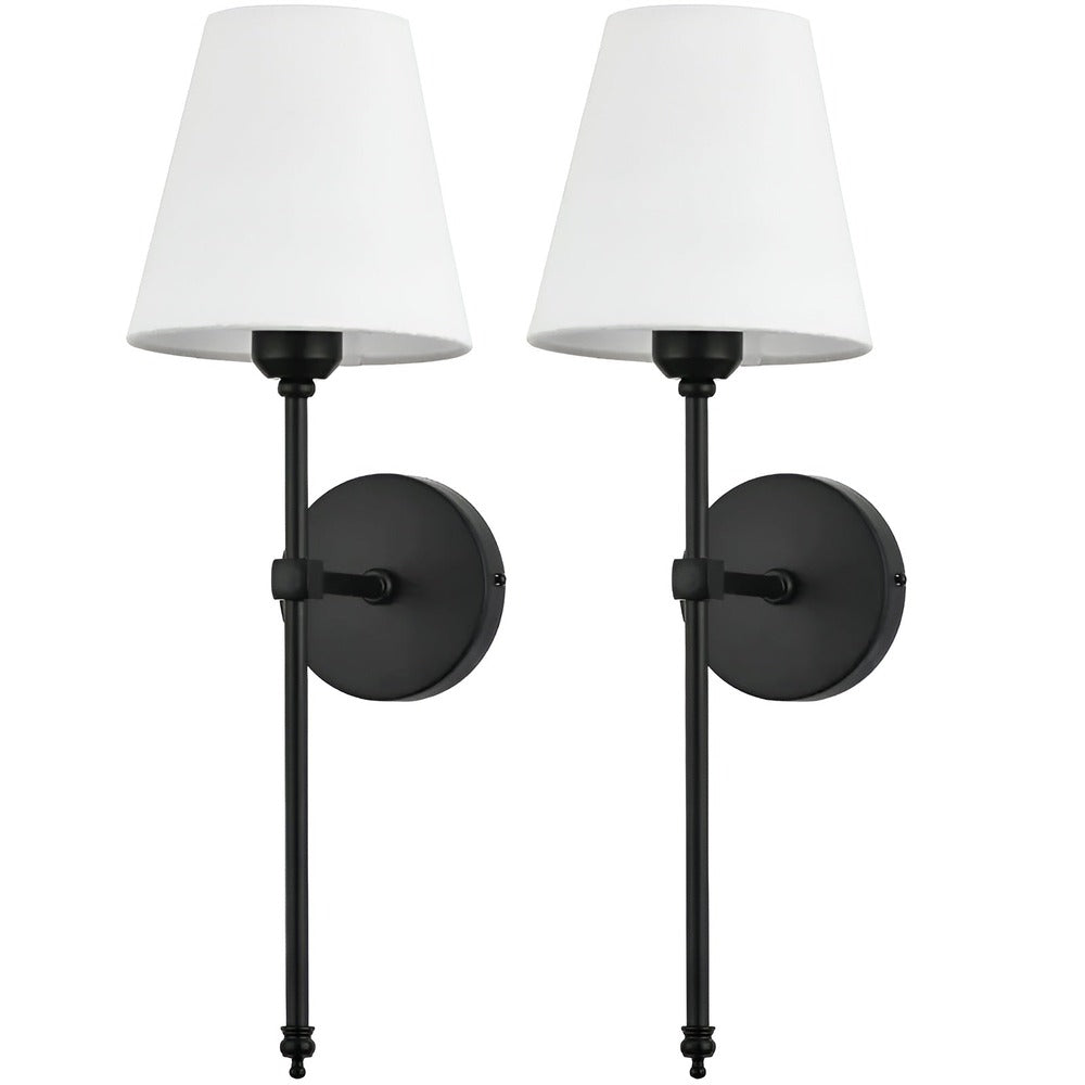 Wandlamp Set 2 Stuks Metaal Stoffen Kap 51cm Slaapkamer Hal Hotel Chique | Restfield