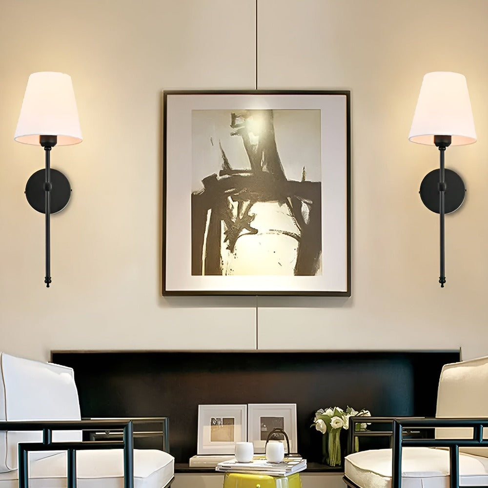 Wandlamp Set 2 Stuks Metaal Stoffen Kap 51cm Slaapkamer Hal Hotel Chique | Restfield