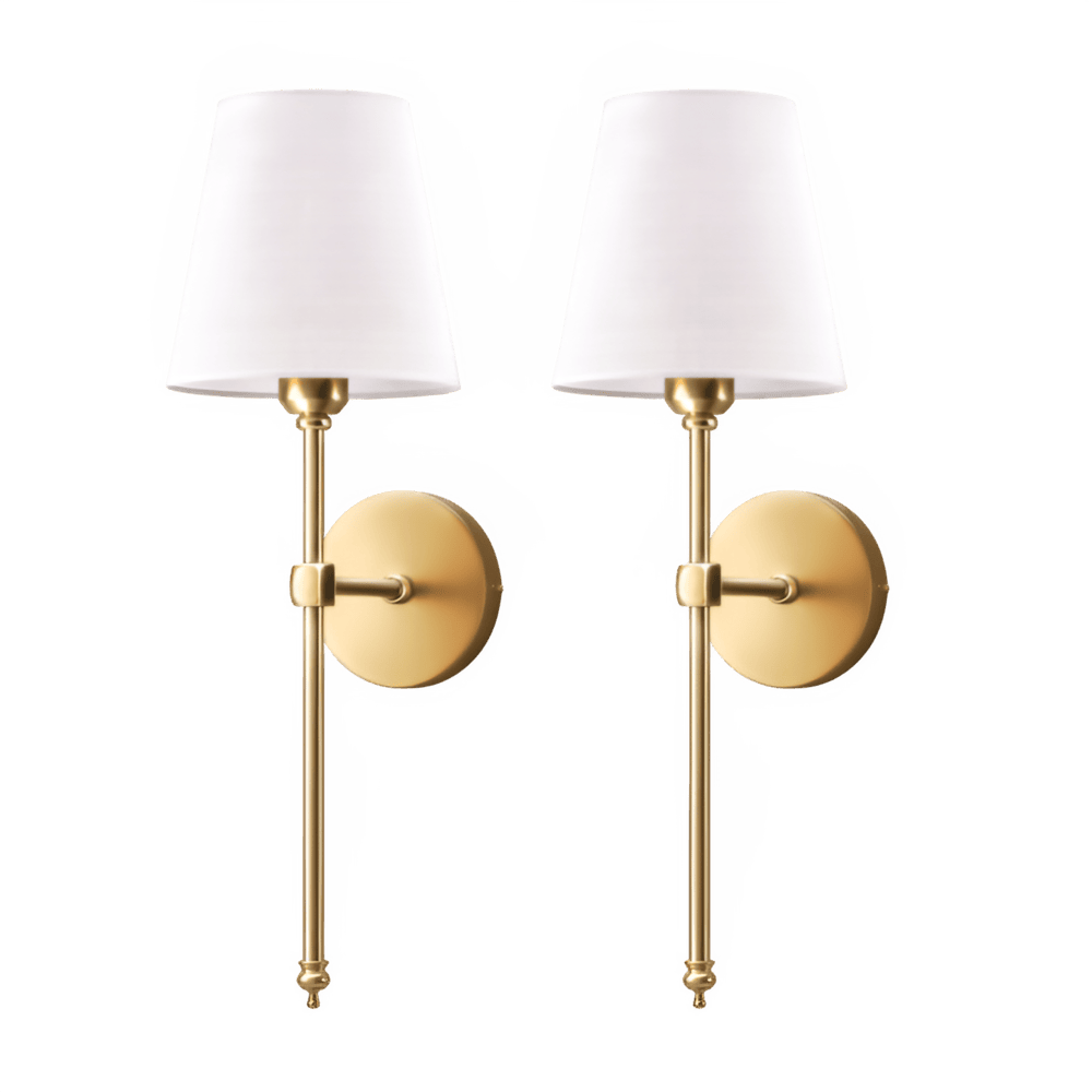Wandlamp Set 2 Stuks Metaal Stoffen Kap 51cm Slaapkamer Hal Hotel Chique | Restfield