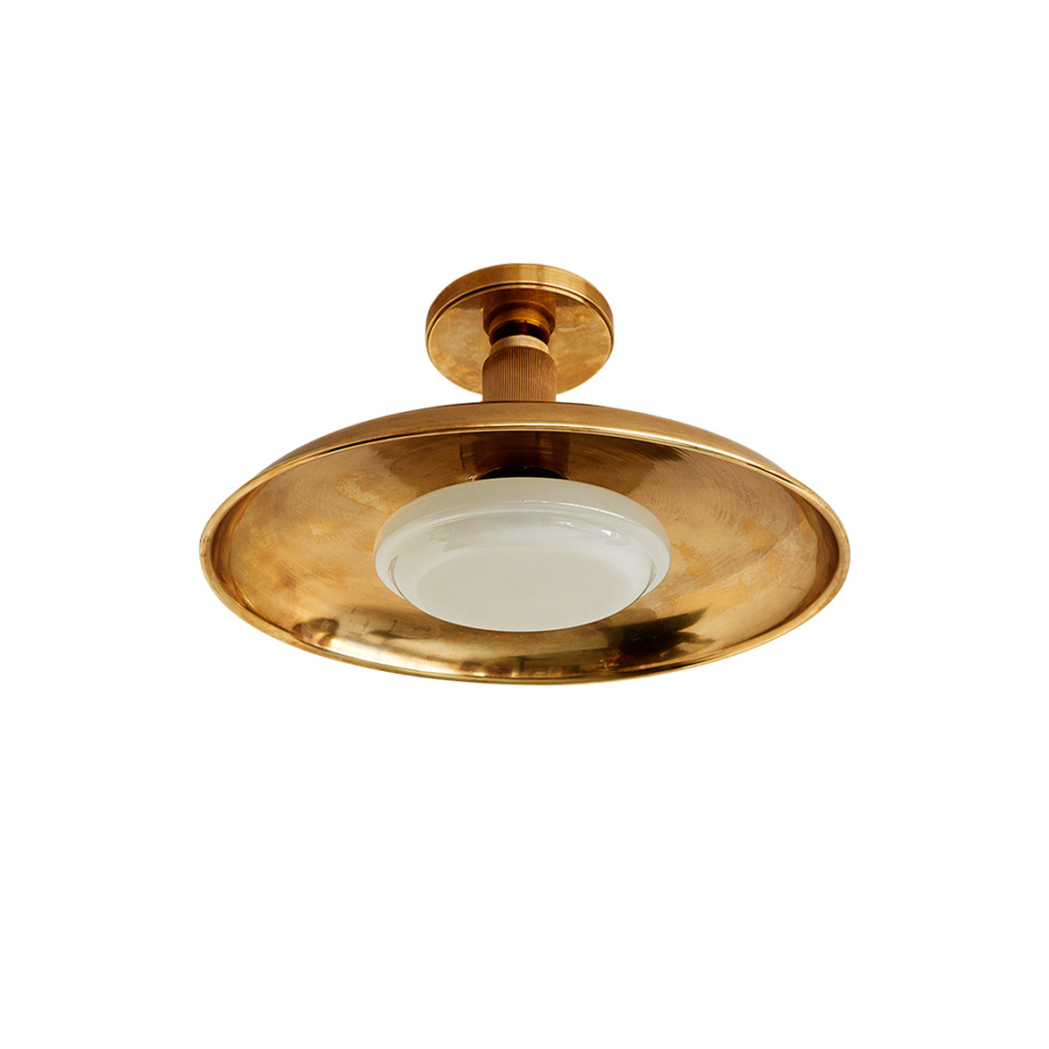 Design Plafondlamp van Glas en Metaal met Geïntegreerde LED – Moderne Ronde Plafondverlichting in Goud, Wit of Nikkel 50 cm | Restfield