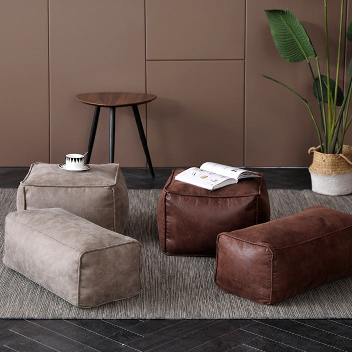 Zitzak Rond Kunstleer Modern 100cm Retro Leer Kinderen Volwassenen Binnen