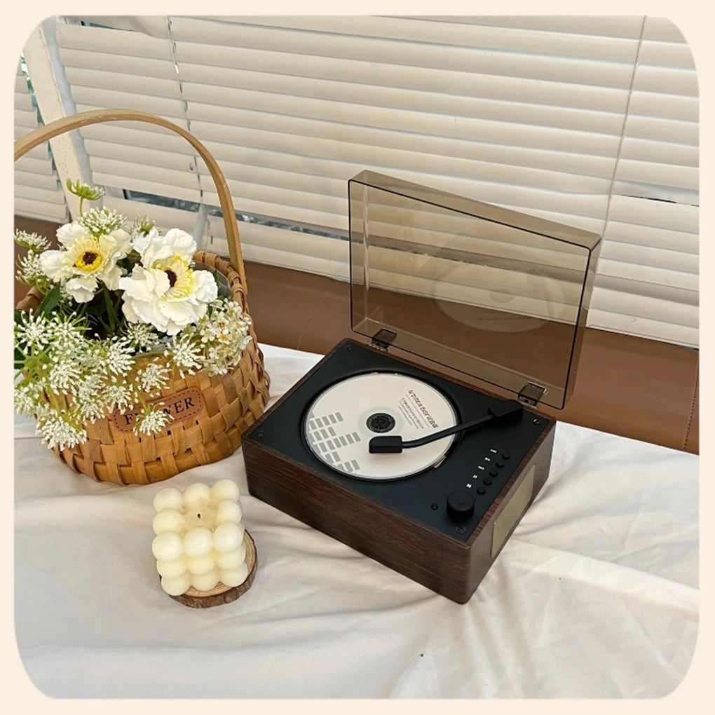 Lecteur CD rétro Bluetooth 5.1 Portable Bois USB AUX Salon Chambre Lecteur musical Rechargeable Télécommande Vintage | Restfield