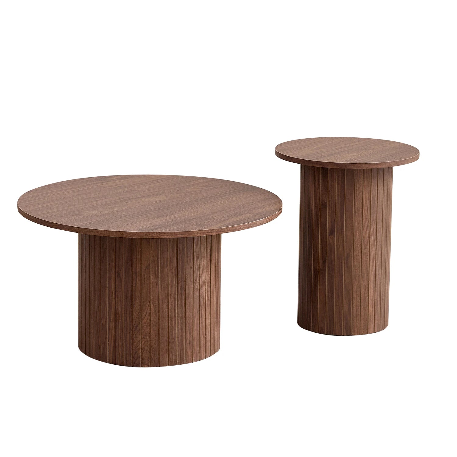 Salontafel Set Rond 2 Delig Scandinavisch Hout 70cm 40cm | Restfield