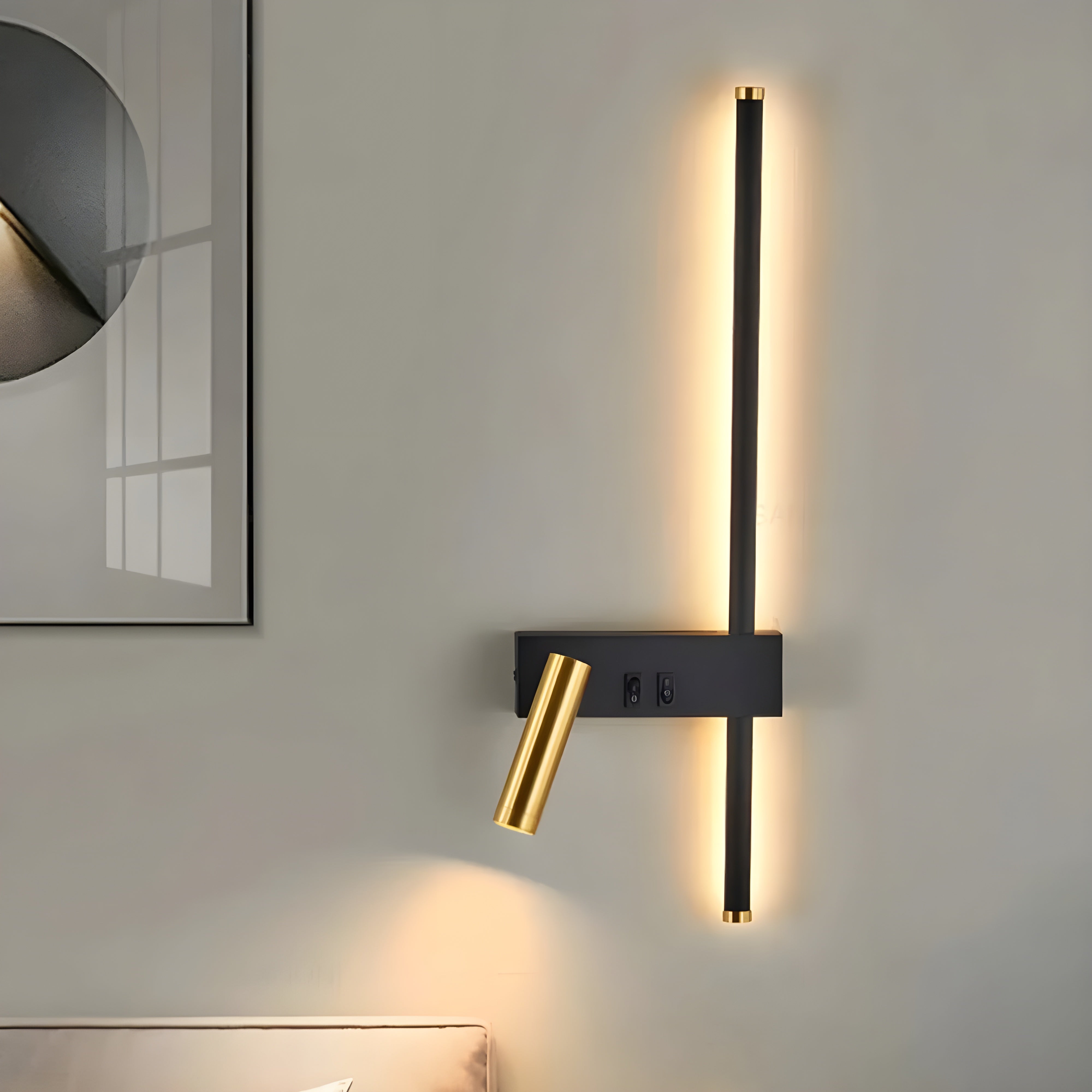 Wandlamp LED Zwart Goud Met Schakelaar Up Down Light | Restfield