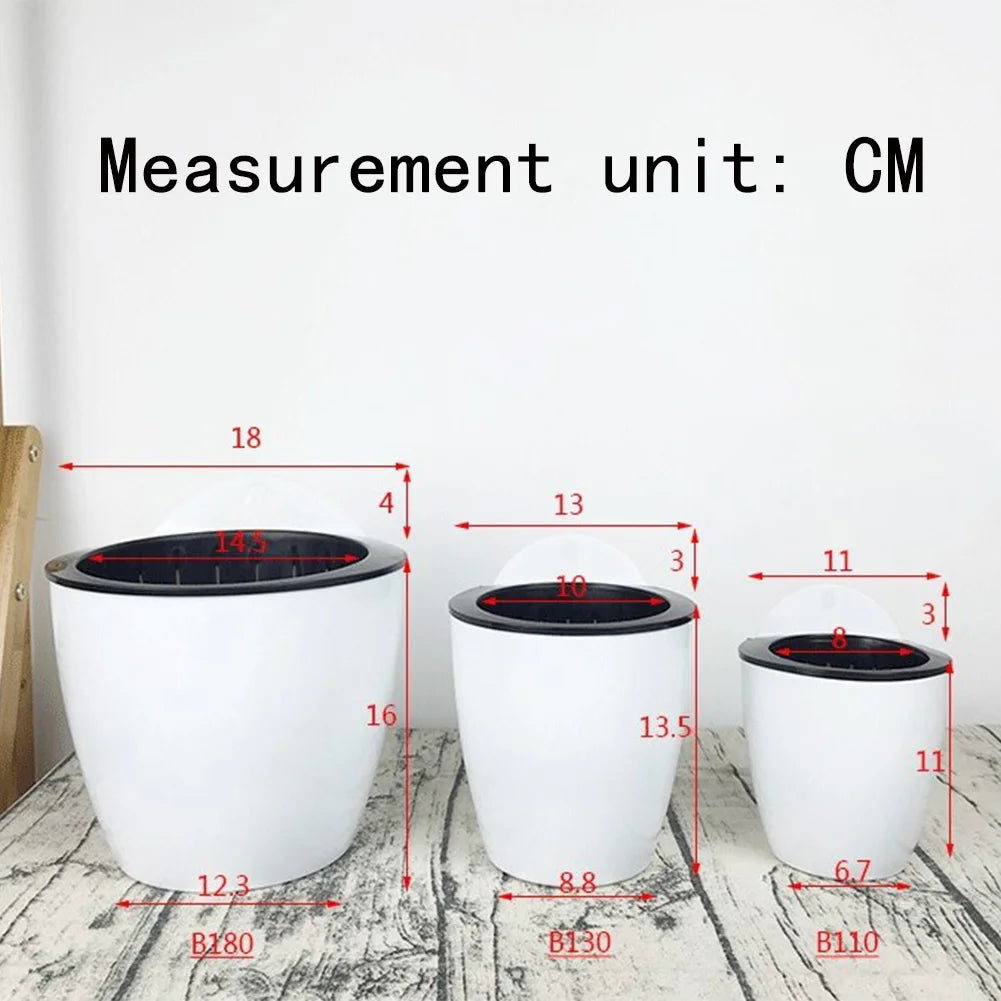 Bloempot Buiten Wandmontage Wit Kunststof Zelfwatergevend Balkon Muur Hydrocultuur Plantenpot Binnen Tuin Kantoor Ophangpot | Restfield