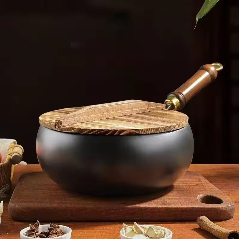 Gietijzeren Wokpan Met Deksel Zwart Oven Geschikt 24cm | Restfield