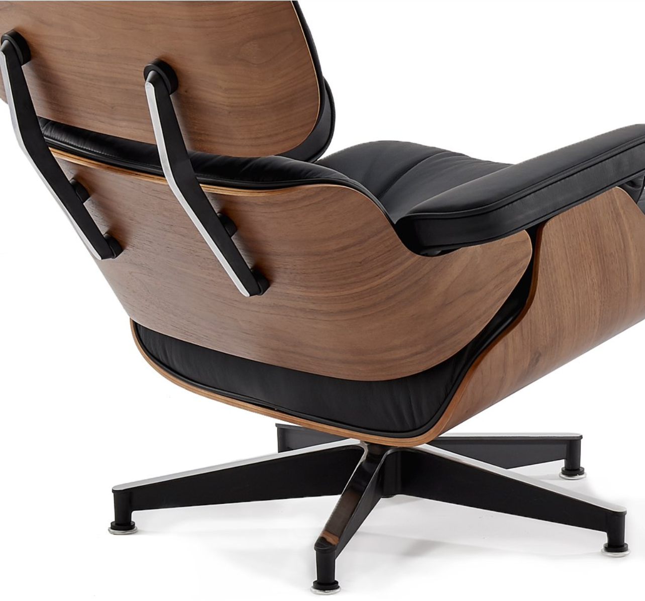 Lounge Chair Met Ottoman Echt Leer Zwart Ergonomisch Hout | Restfield