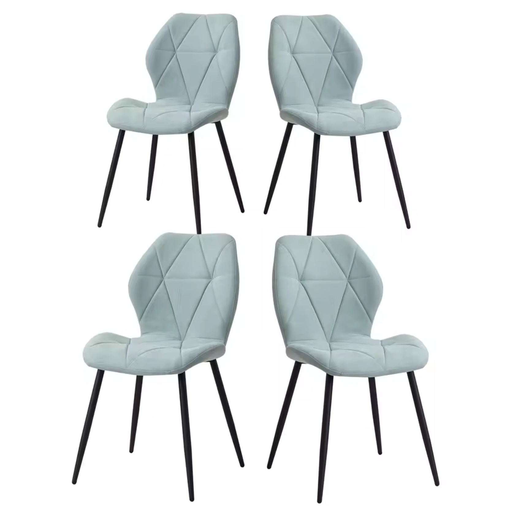 Eetkamerstoelen Set Van 4 Gestoffeerd Fluweel Metaal Modern Scandinavisch Keuken Eettafel Stoelen | Restfield