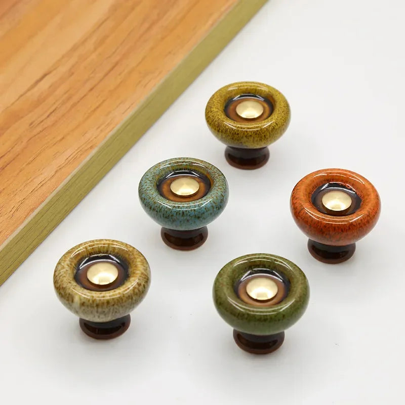 Bouton d'Armoire Céramique Rond Moderne 3,2cm Tiroir Bouton de Meuble DIY Cuisine | Restfield
