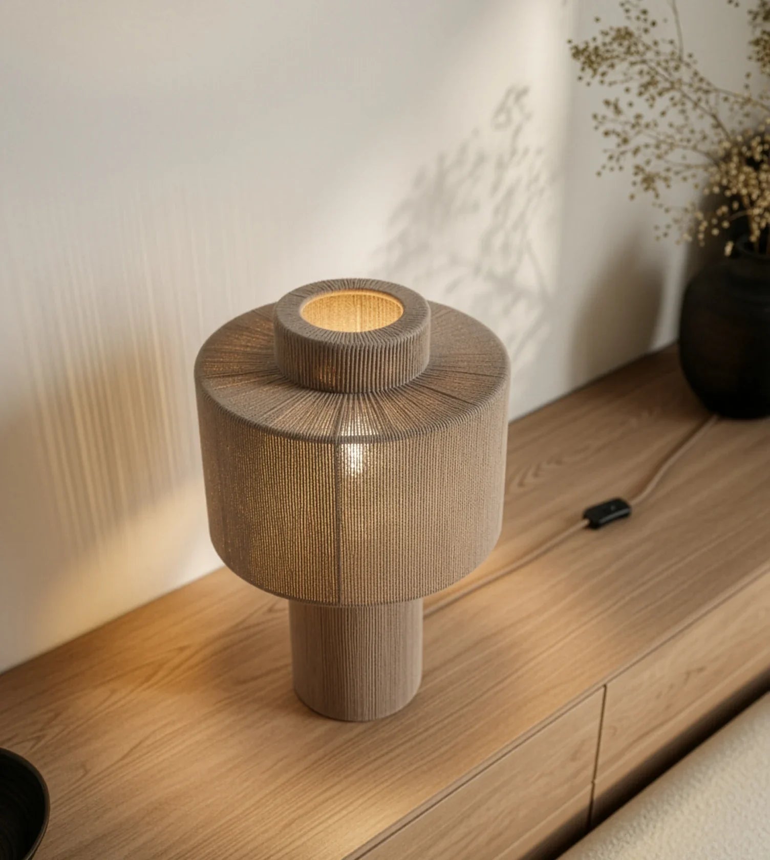 Hanglamp Gevlochten Katoen Natuurlijk Design 25cm Boho Sfeerverlichting | Restfield