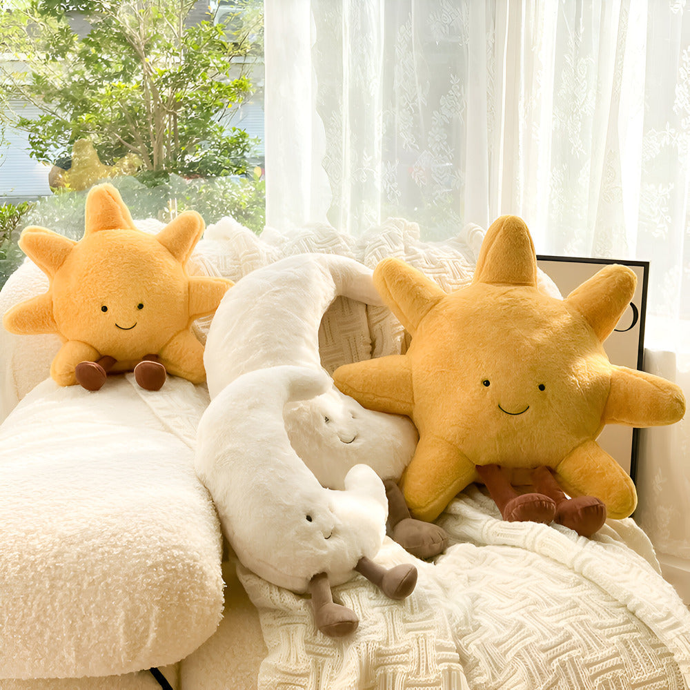 Sierkussen Zon Maan Pluche Kussen Kinderkamer Decoratie 28-48cm | Restfield