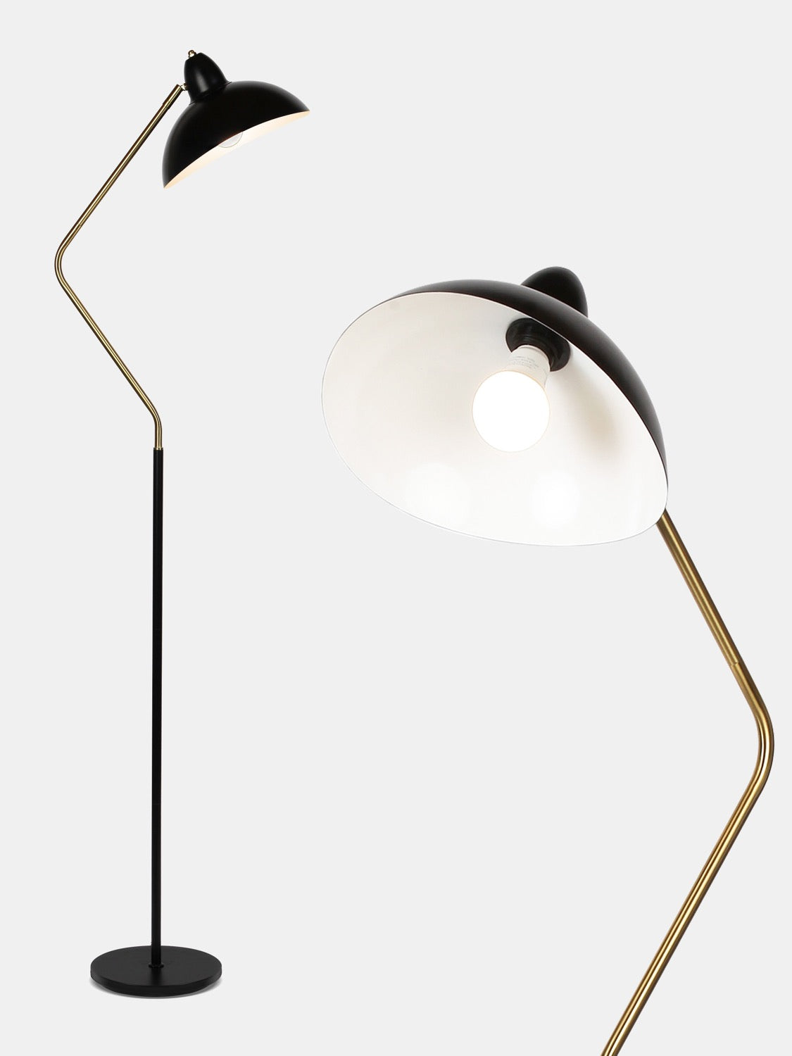 Vloerlamp Asymmetrisch Design LED Zwart Goud 173cm Staande Lamp Woonkamer Modern