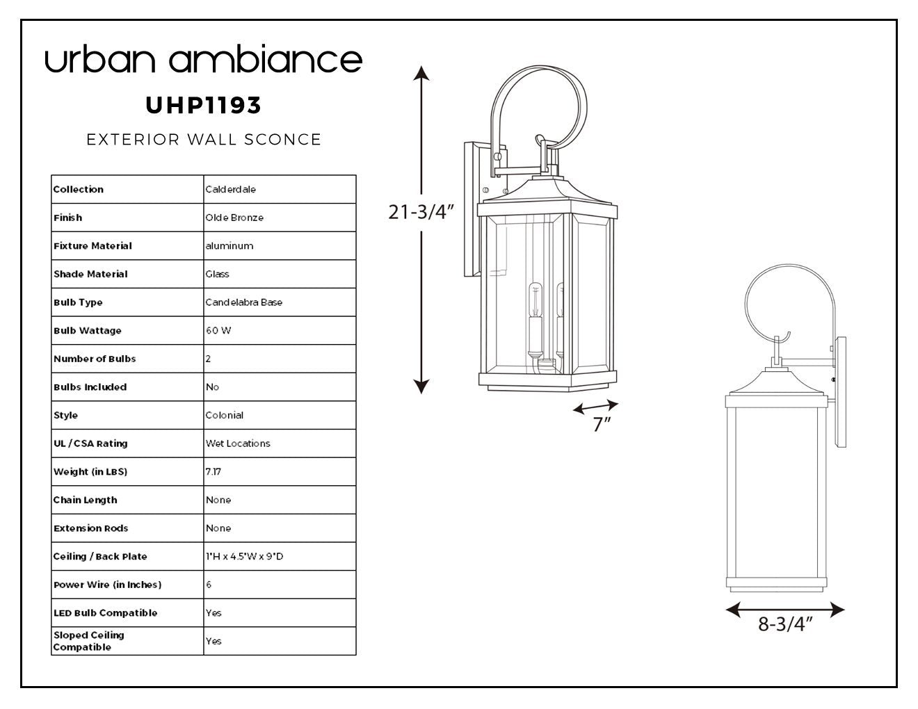 Buitenlamp Wandlamp Klassiek Lantaarn Olde Bronze Aluminium 55cm | Restfield