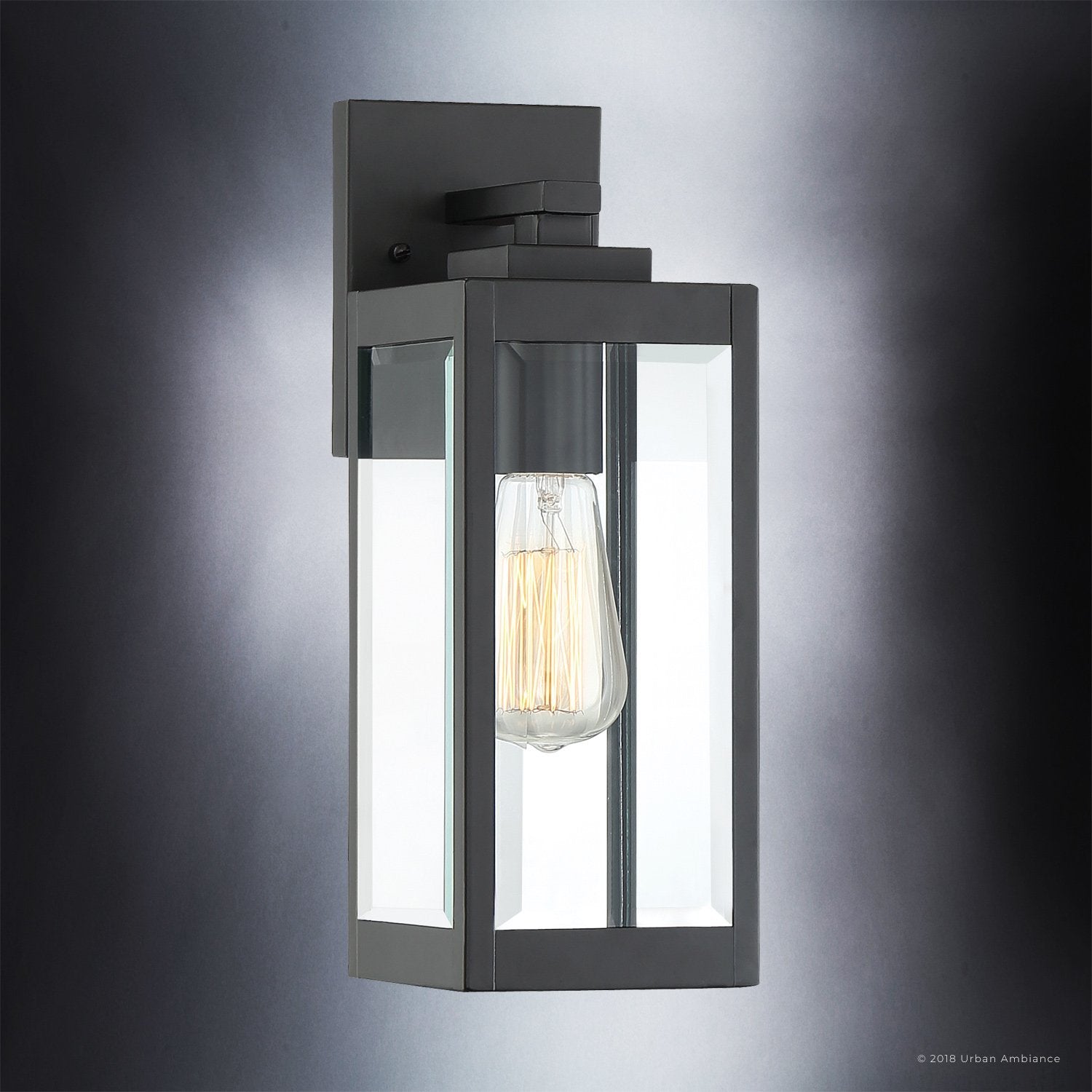 Buitenlamp Wandlamp Zwart Staal Glas 36cm Modern Farmhouse Waterdicht | Restfield