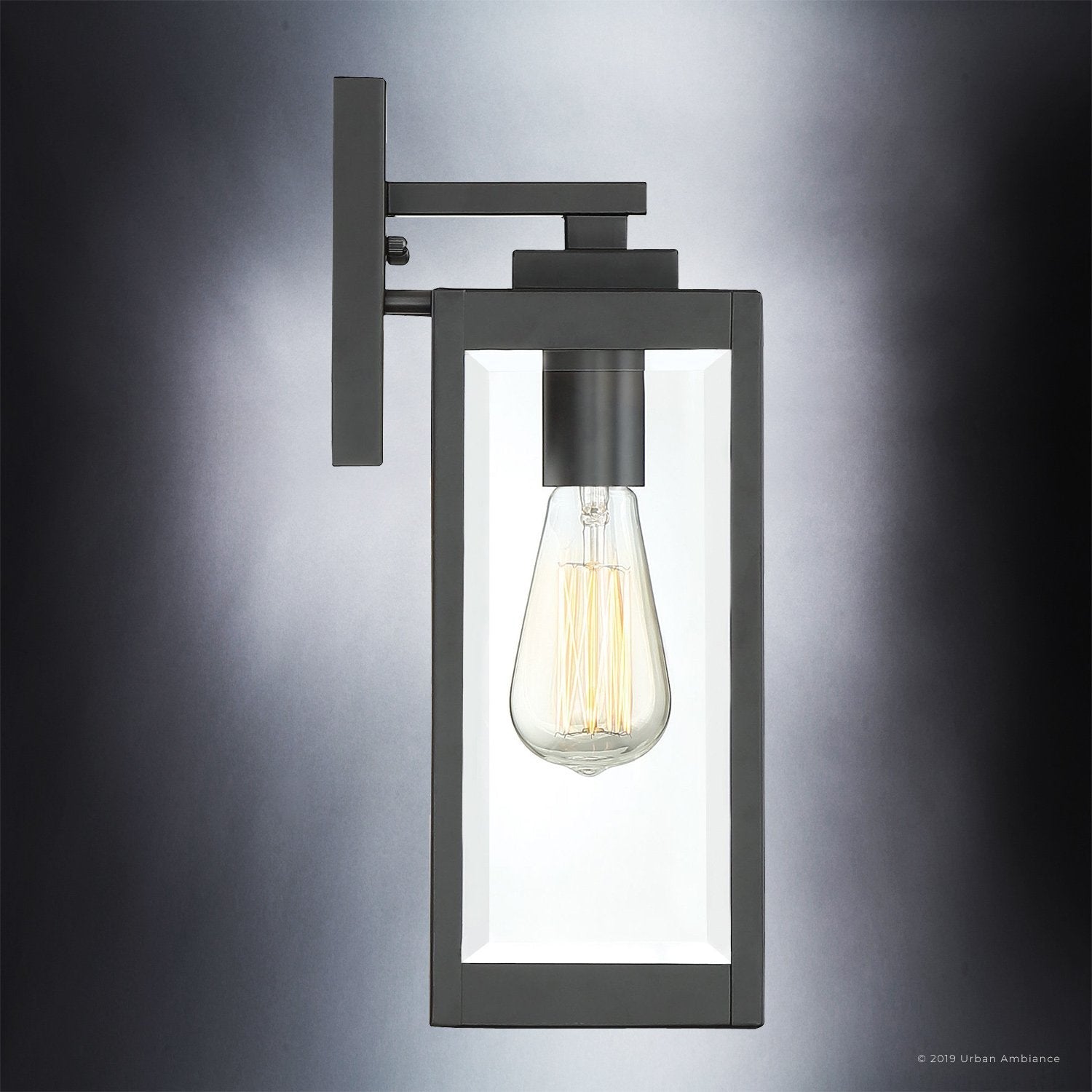 Buitenlamp Wandlamp Zwart Staal Glas 36cm Modern Farmhouse Waterdicht | Restfield