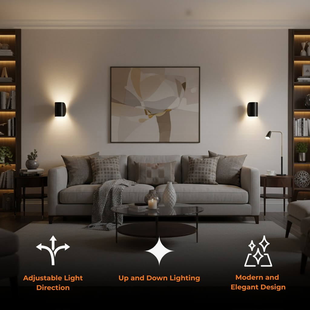 Wandlamp Up Down LED Binnen Aluminium Zwart Wit G4 | Restfield