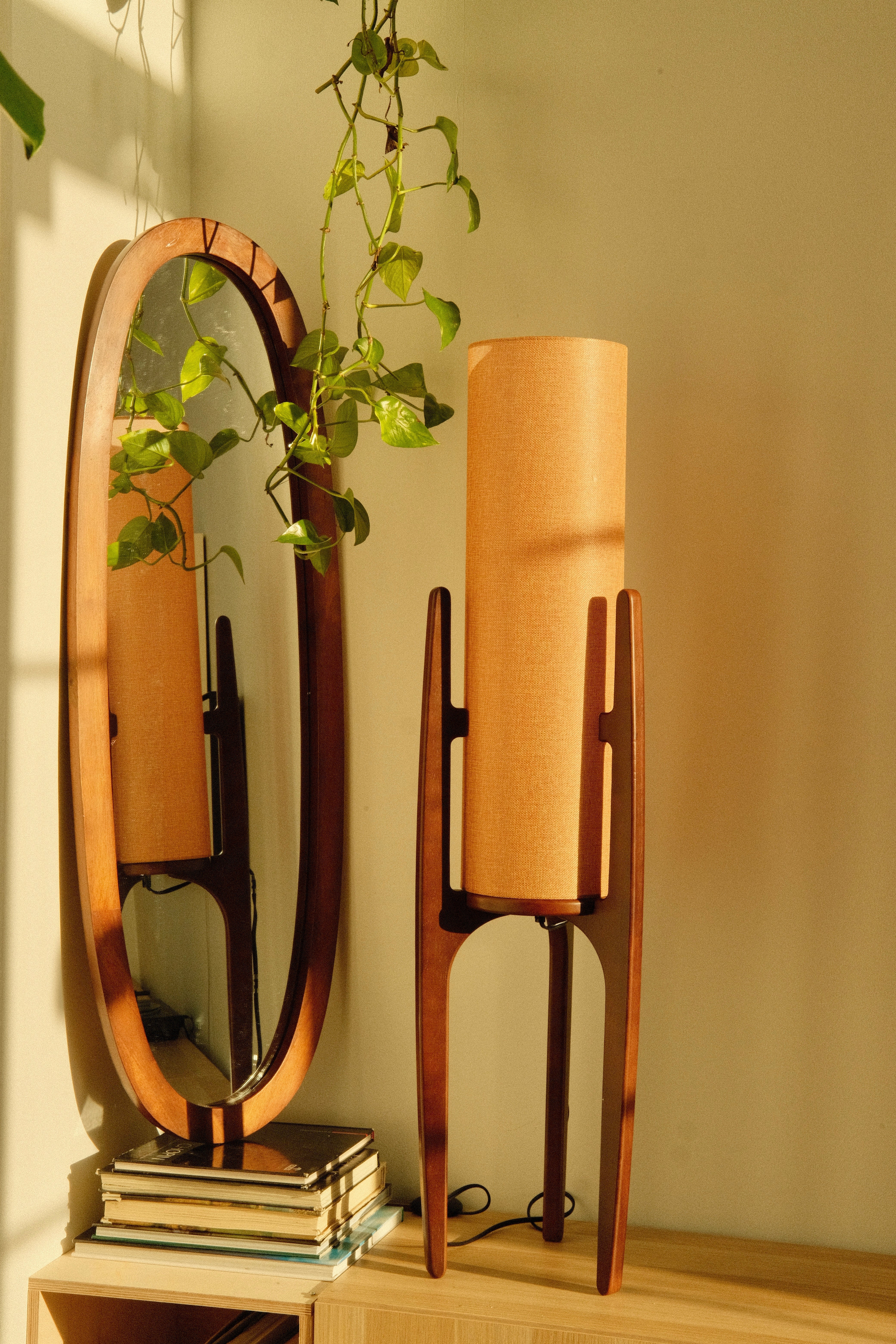 Zen Staande Lamp Met Linnen Kap En Natuurlijk Houten Frame | Restfield