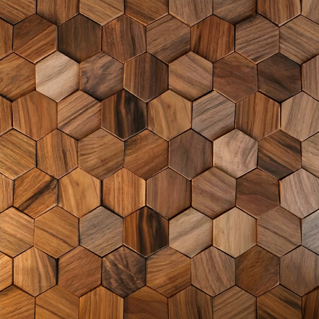 Wikne Houten Mozaïek Wandpanelen Met Hexagon Design Voor Moderne Accentmuren | Restfield