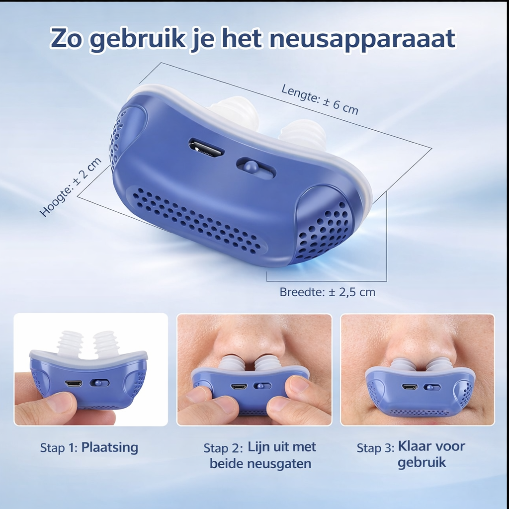 Restfield | Neusapparaat voor Ademcomfort tijdens de Slaap – Compact & Maskerloos