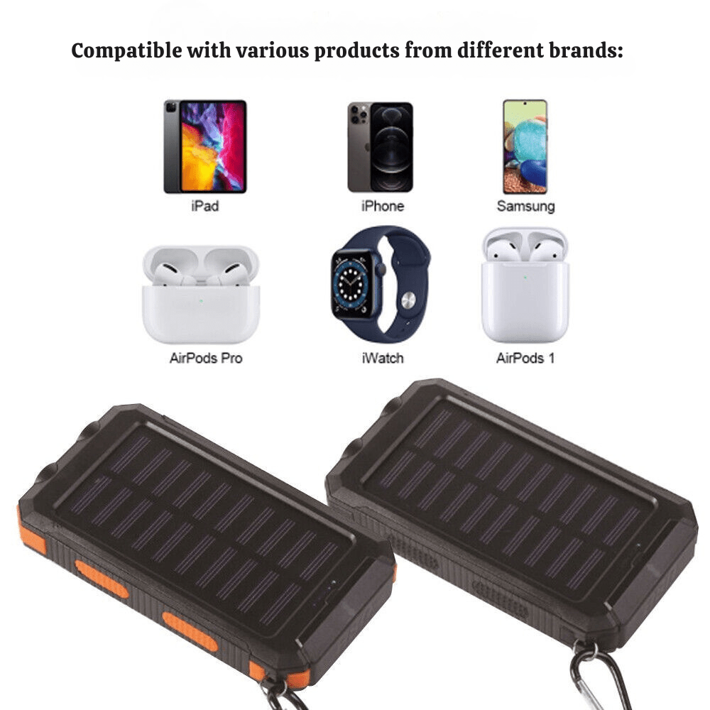 Zonnepanelen Powerbank 10000 mAh Met Waterdichte Behuizing Voor Outdoor Gebruik | Restfield