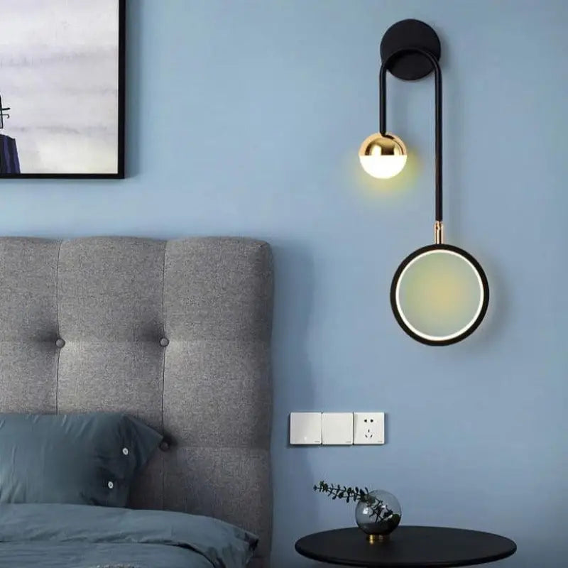 Wandlamp Scandinavisch Aluminium Zwart 48cm LED Dimbaar Modern Design | Restfield