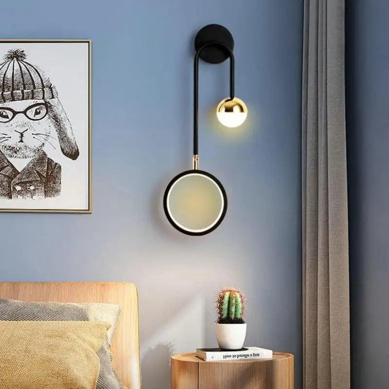 Wandlamp Scandinavisch Aluminium Zwart 48cm LED Dimbaar Modern Design | Restfield