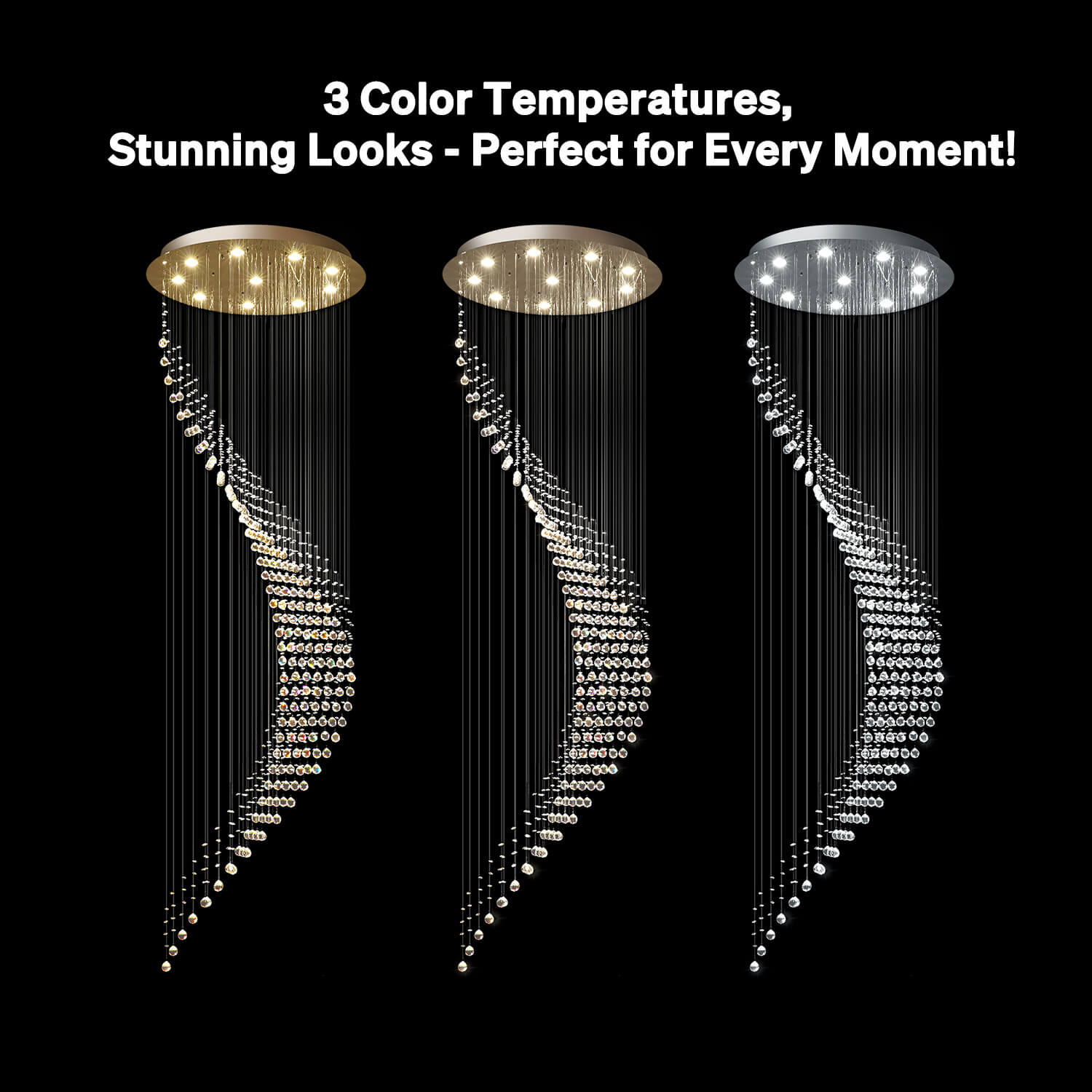 Kristallen Kroonluchter Regendruppel Spiraal K9 Kristal Chroom GU10 Trap Entreehal Luxe | Restfield