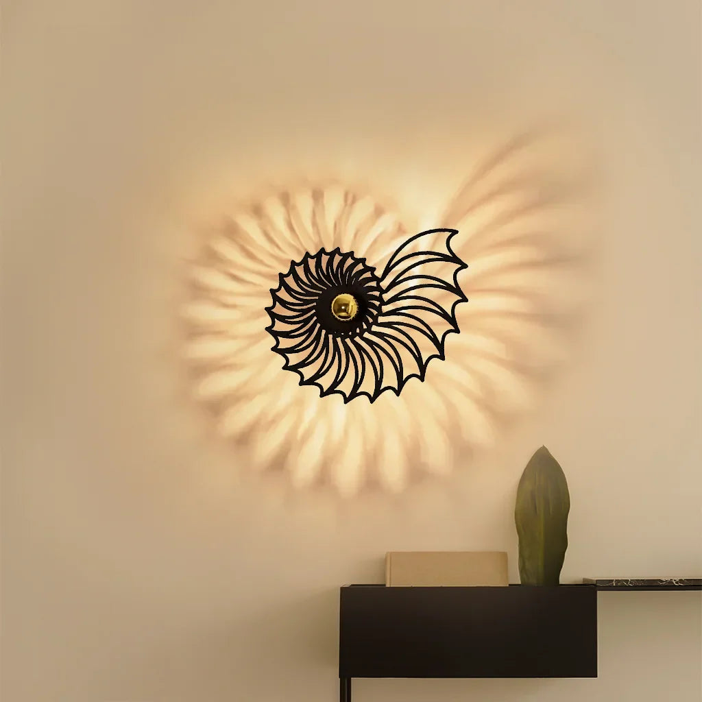 Decoratieve LED Wandlamp met Nautilus Design – Sfeervolle Wandverlichting | Restfield