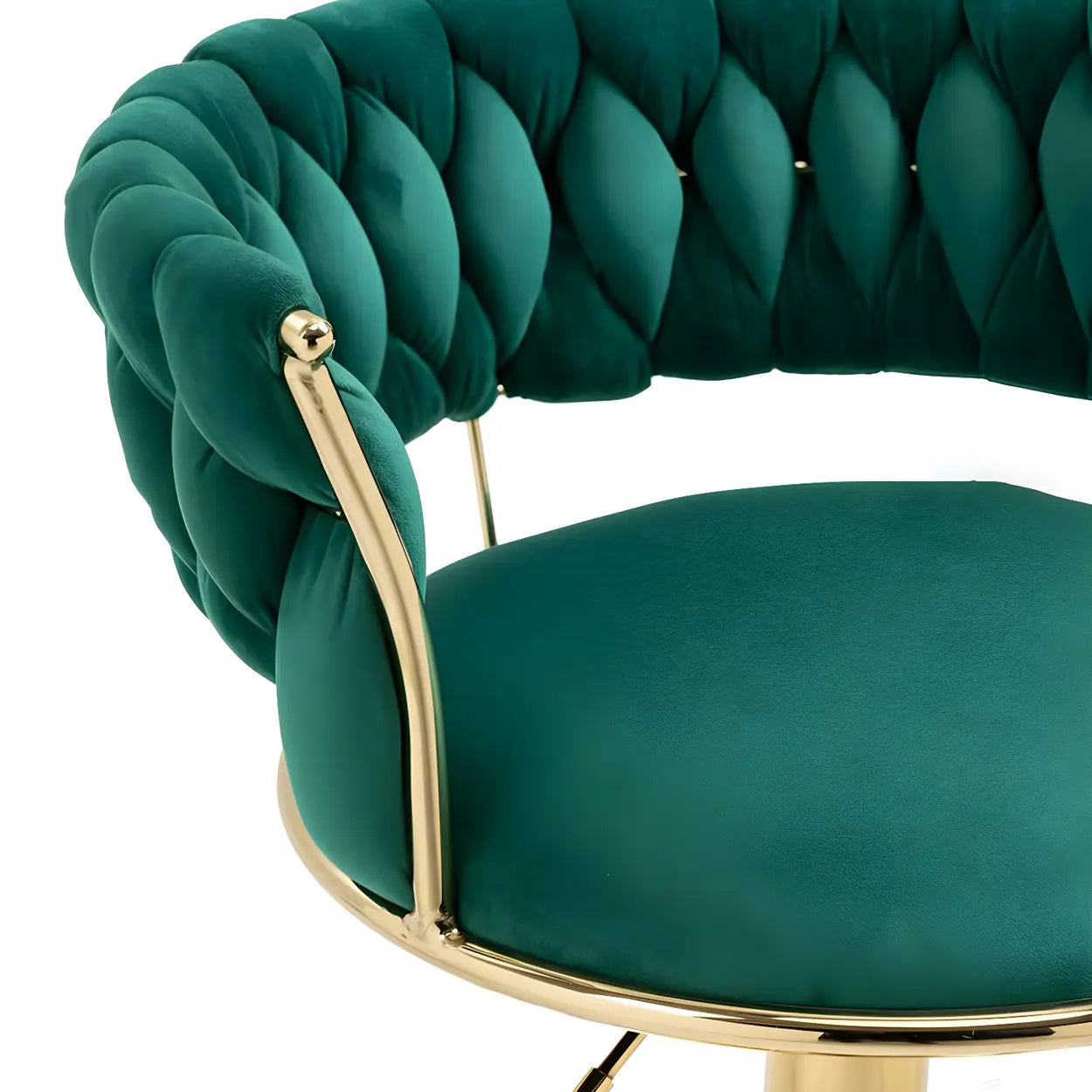 Verstelbare Draaibare Barkruk met Goudkleurig Onderstel en Ronde Zitting – Luxe Glam Design Barstoel voor Keukeneiland en Thuisbar | Restfield