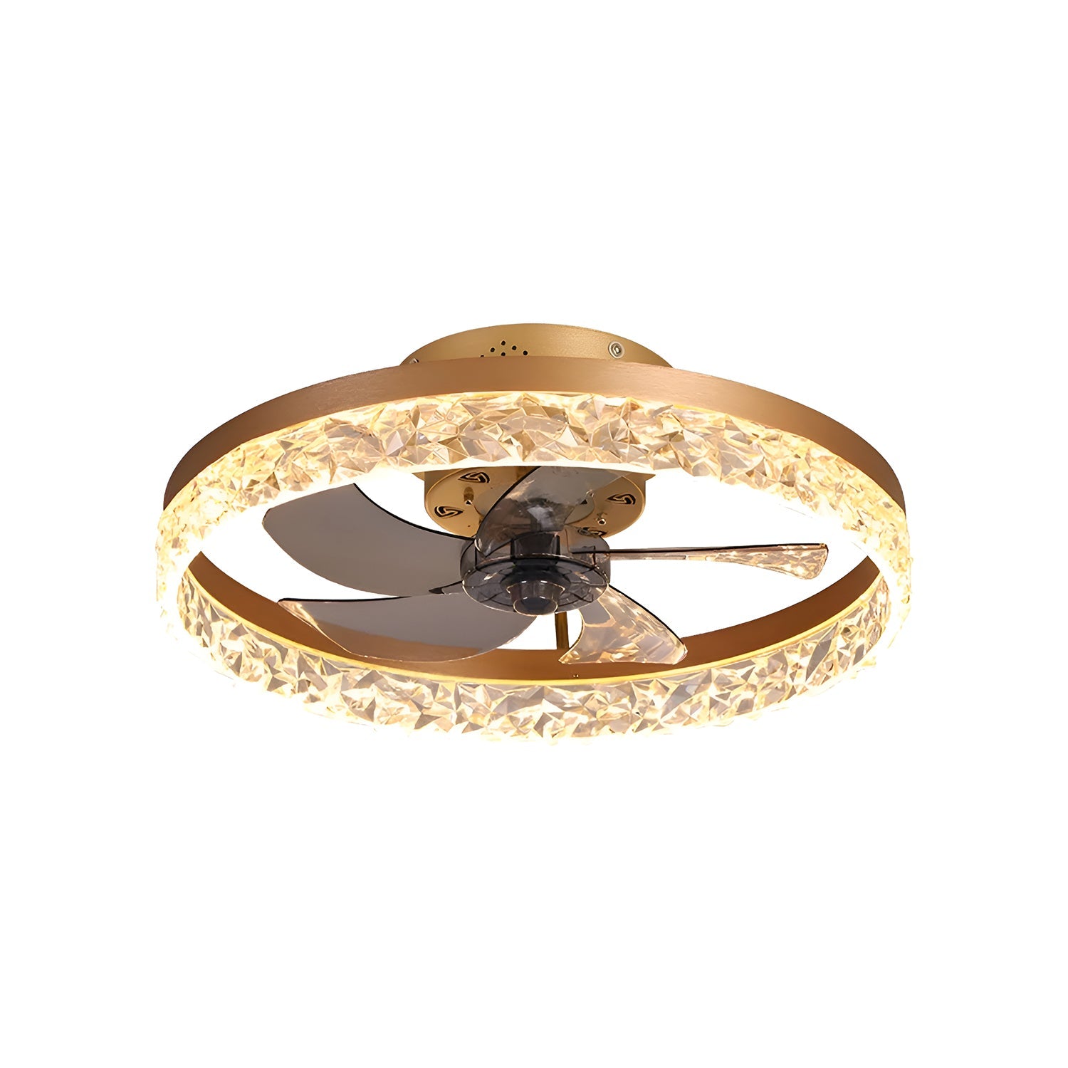 Plafondventilator met Verlichting Rond LED Dimbaar Afstandsbediening Zwart Goud Wit Modern | Restfield