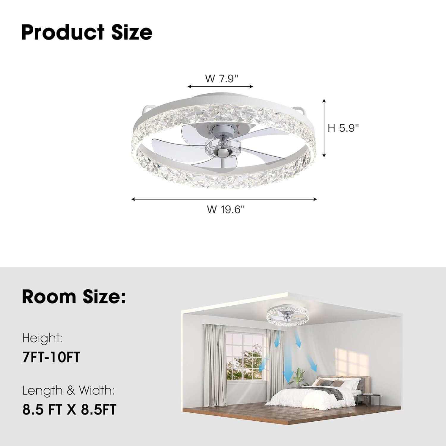 Plafondventilator met Verlichting Rond LED Dimbaar Afstandsbediening Zwart Goud Wit Modern | Restfield