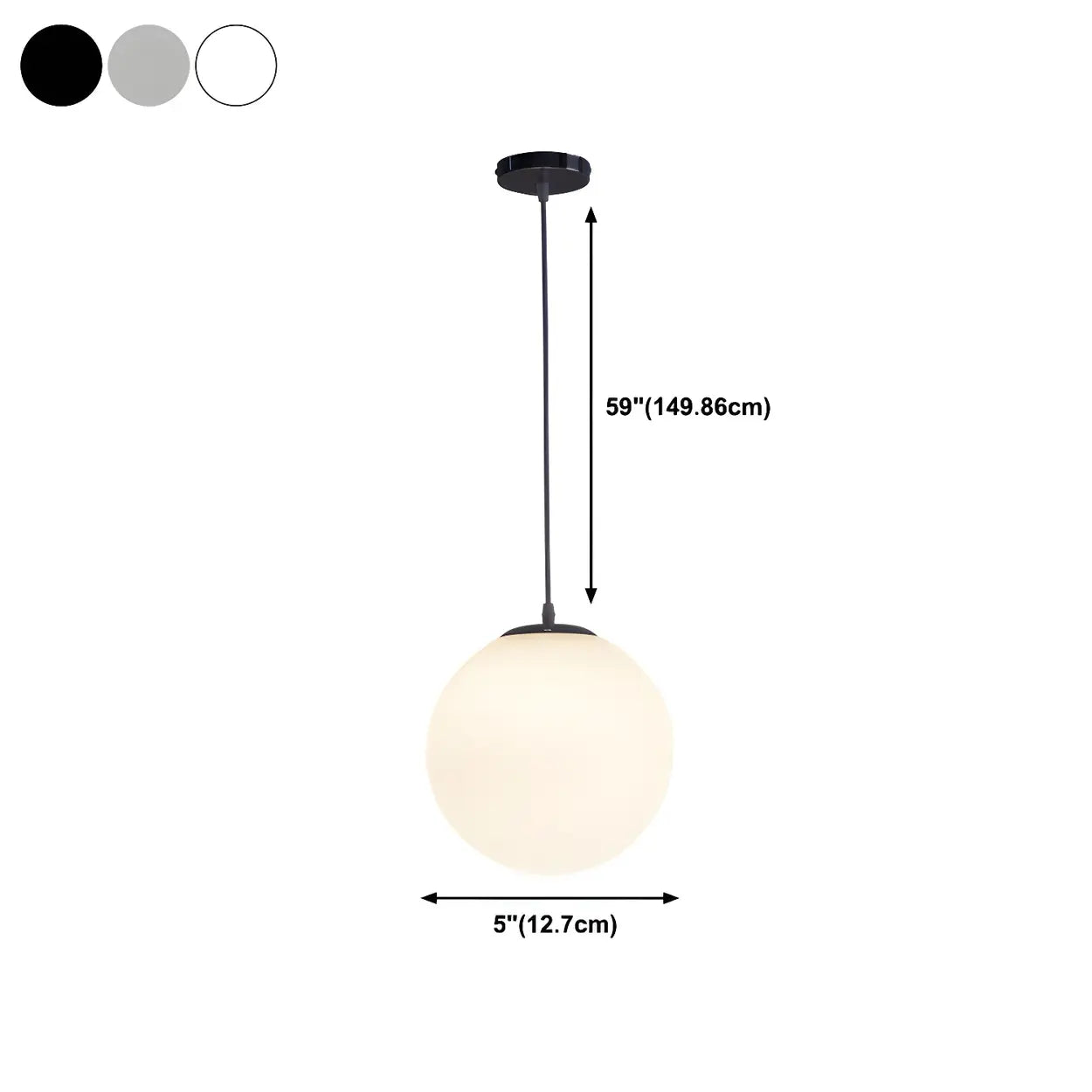 Moderne Witte Globe Hanglamp van Glas met Ronde Bolvorm in Diverse Maten voor Eetkamer en Woonkamer | Restfield