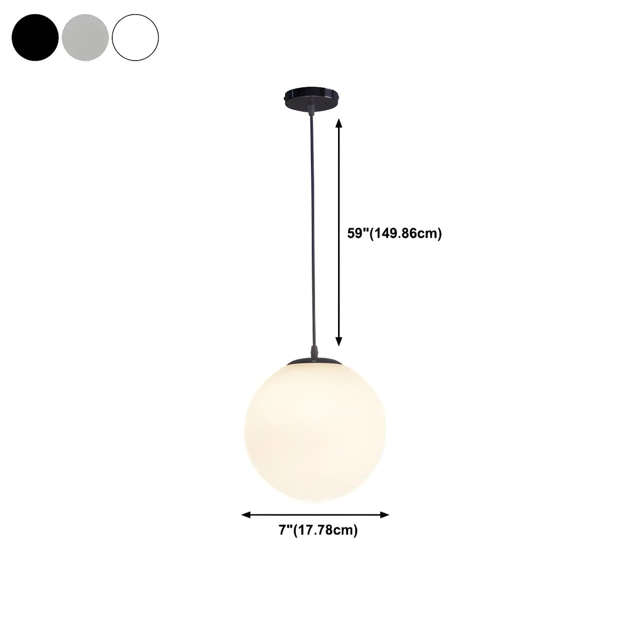 Moderne Witte Globe Hanglamp van Glas met Ronde Bolvorm in Diverse Maten voor Eetkamer en Woonkamer | Restfield