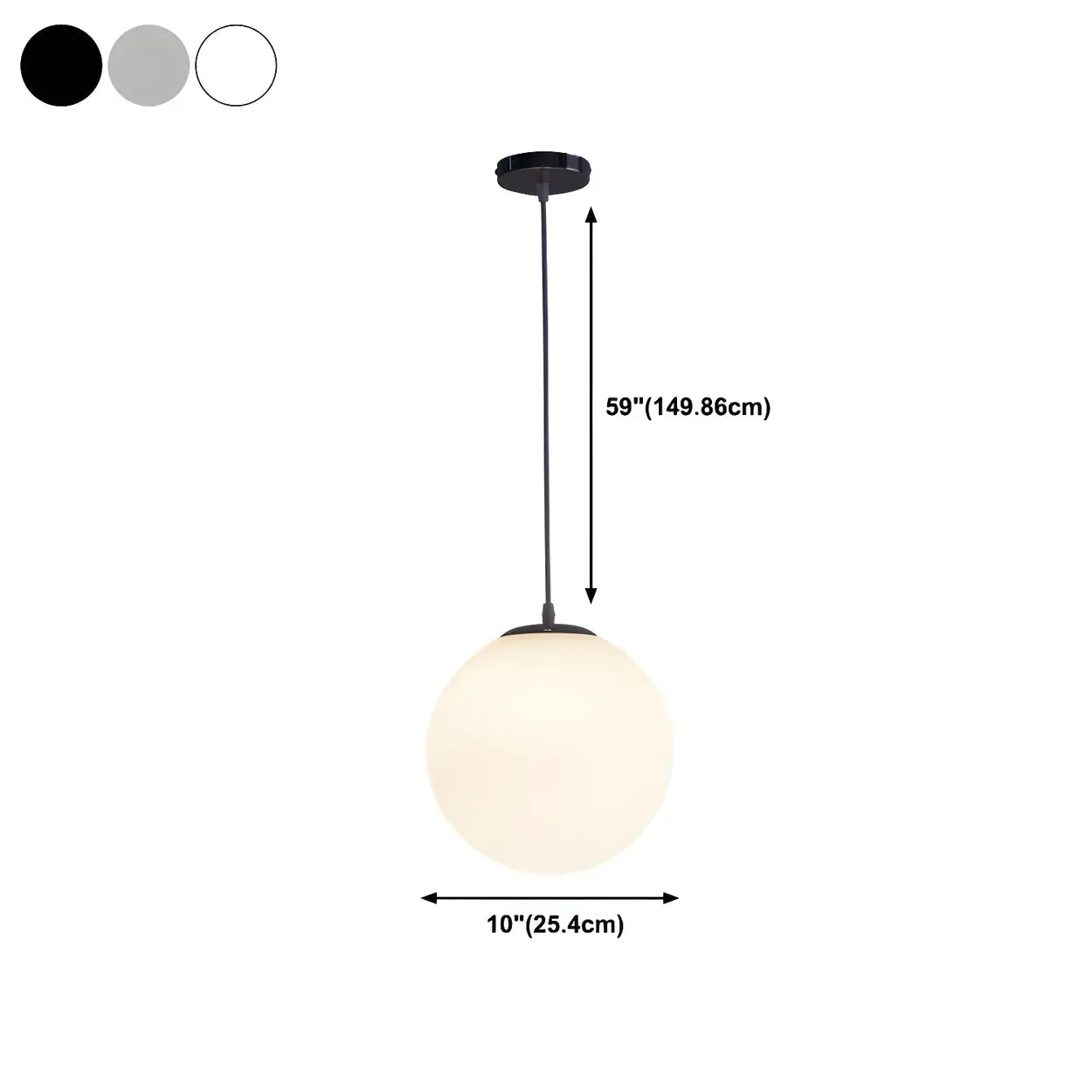 Moderne Witte Globe Hanglamp van Glas met Ronde Bolvorm in Diverse Maten voor Eetkamer en Woonkamer | Restfield